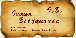 Ivana Biljanović vizit kartica